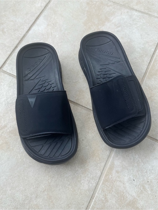 Vionic Shoes - Vionic Rejuvenate Recovery Slides Womens 7 Black Adjustable Orthotic Sandals